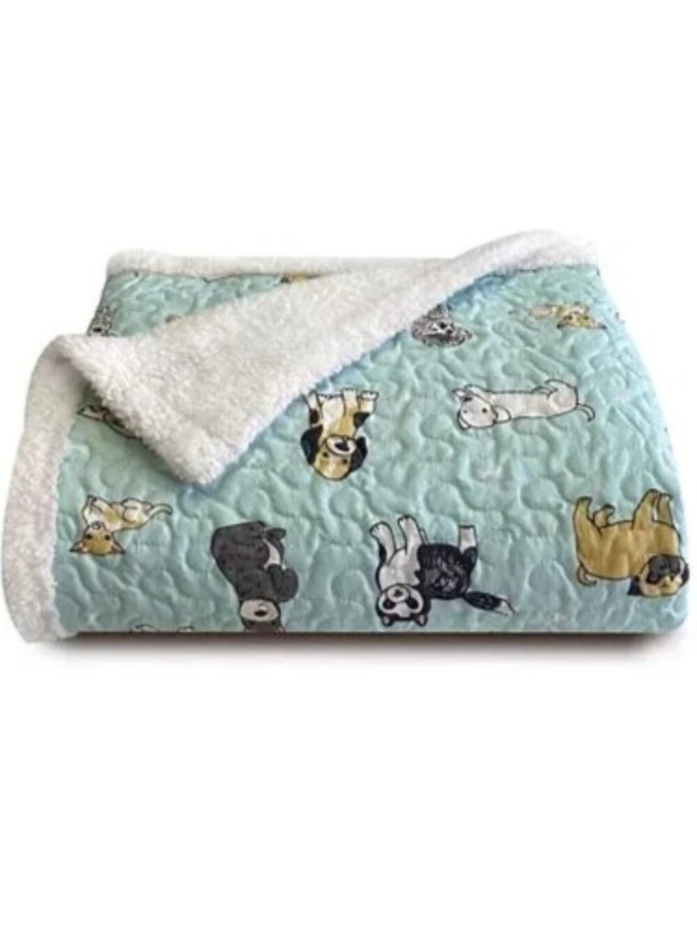 Harper Lane Puppies Quilted-Sherpa (Reversible) Throw Blanket/NWT